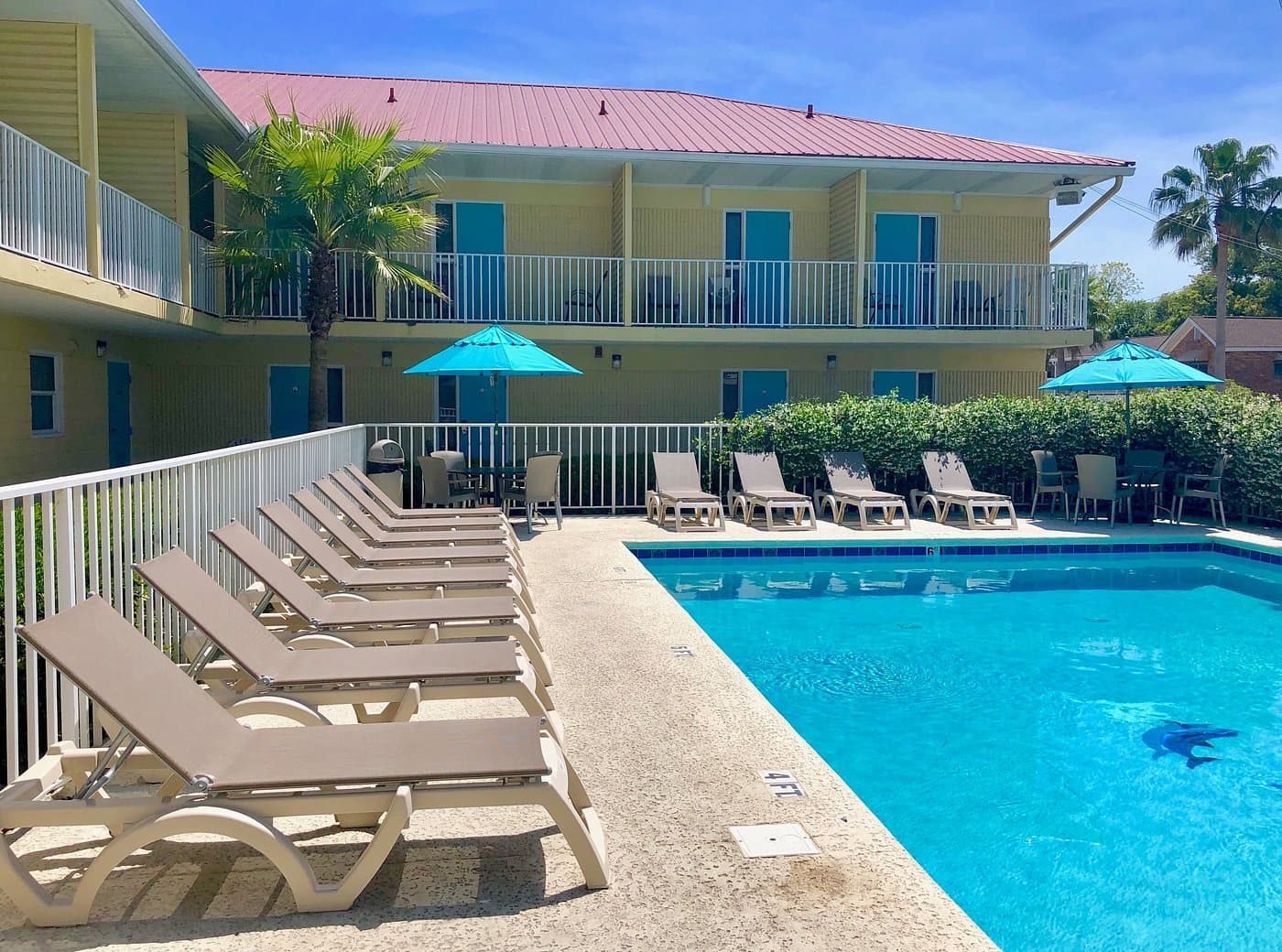 Outdoor pool and sun deck